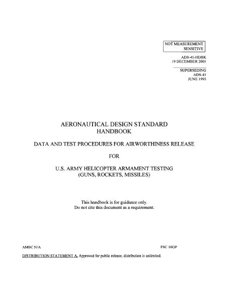 Aeronautical Design Standard (ADS) Handbook- Data and Test Procedures